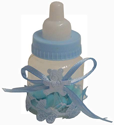 Gastgeschenke Mandeln Babyfläschchen Taufe Fläschchen GG0094 hellblau von Unser schönster Tag