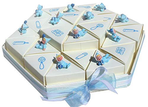 hellblaue Gastgeschenke Torte zur Geburt Taufe Junge GG0026 von Unser schönster Tag