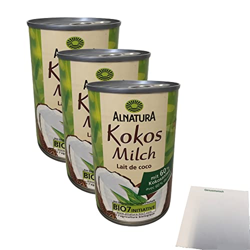 Alnatura Bio Kokosmilch 3er Pack (3x400ml) + usy Block von usy