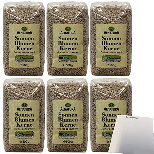 Alnatura Sonnen Blumen Kerne 6er Pack (6x500g Packung) + usy Block von usy