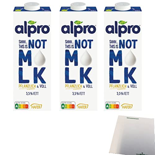 Alpro Not MILK pflanzlich & voll 3,5% 3er Pack (3x1 Liter) + usy Block von usy