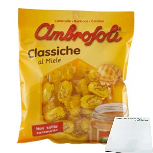 Ambrofoli - Classiche al Miele - Honigbonbons (135g Packung) + usy Block von usy