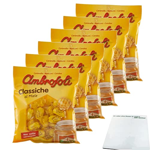 Ambrofoli - Classiche al Miele - Honigbonbons 6er Pack (6x135g Packung) + usy Block von usy