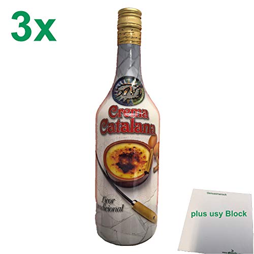 Antonio Nadal Licor de Crema Catalana 16% 3er Pack (3x1l Flasche) + usy Block von usy