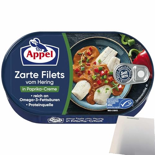 Appel Zarte Filets vom Hering in Paprika-Creme (200g Dose) + usy Block von usy