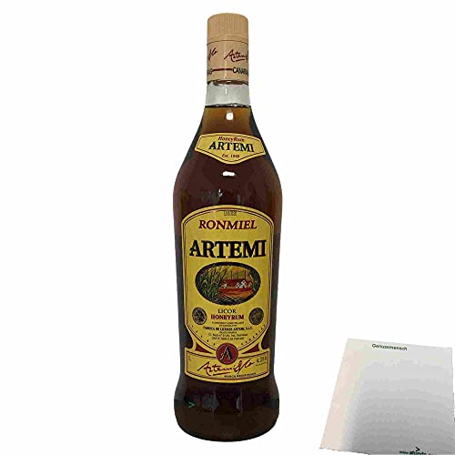 Artemi Ron Miel Canario 20% (1l Flasche Rum mit Honig) + usy Block von usy