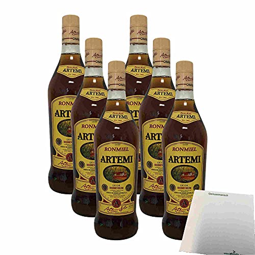 Artemi Ron Miel Canario 20% 6er Pack (6x1l Flasche Rum mit Honig) + usy Block von usy