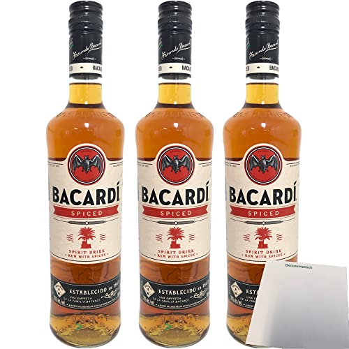 Bacardi Spiced 35% 3er Pack (3x700ml Flasche) + usy Block von usy
