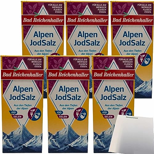 Bad Reichenhaller Alpen Jod Salz + Selen 6er Pack (6x500g Packung) + usy Block von usy