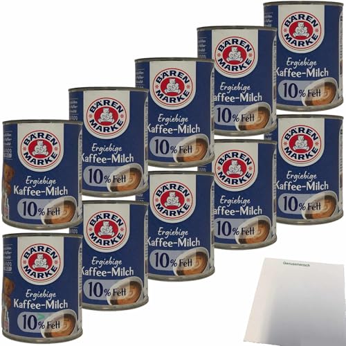 Bärenmarke Die Ergiebige 10% Fett Ergibige Kaffee-Milch Kondensmilch 10er Pack (10x340g Dose) + usy Block von usy