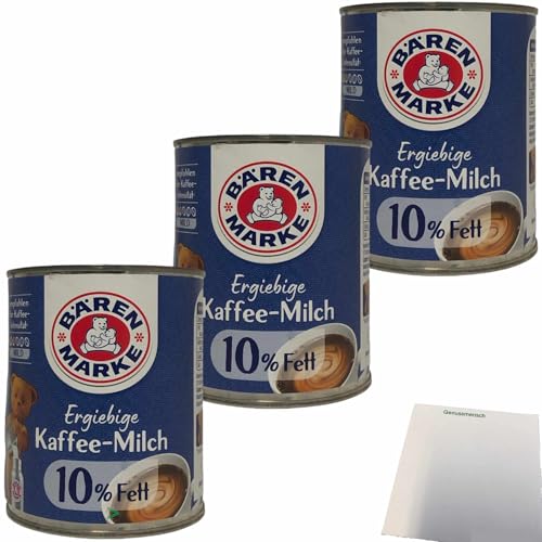 Bärenmarke Die Ergiebige 10% Fett Ergibige Kaffee-Milch Kondensmilch 3er Pack (3x340g Dose) + usy Block von usy