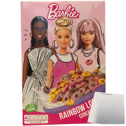 Barbie Rainbow Loops Frühstückscerealien (350g Packung) + usy Block von usy