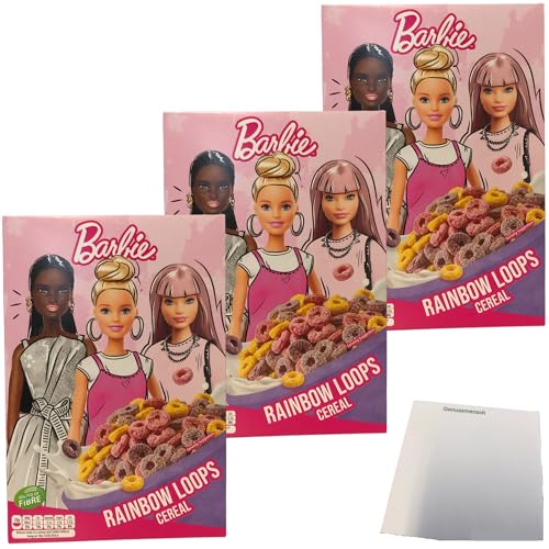 Barbie Rainbow Loops Frühstückscerealien 3er Pack (3x350g Packung) + usy Block von usy
