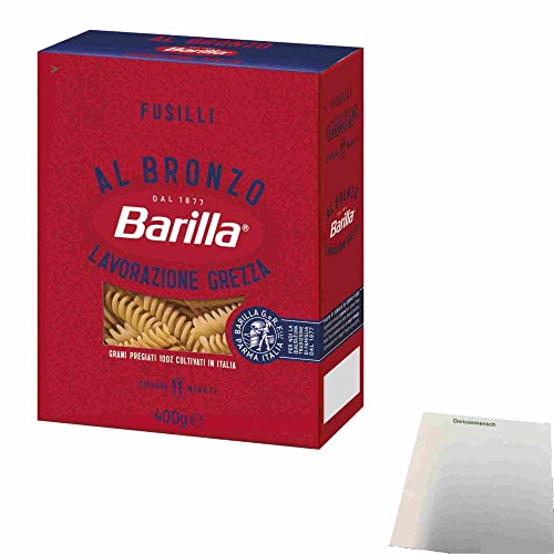 Barilla Al Bronzo Fusilli (400g Packung) + usy Block von usy