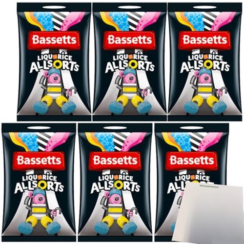 Bassett's englisches Lakritz Konfekt Mischung Liquorice Allsorts 6er Pack (6x1kg) + usy Block von usy