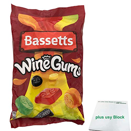 Bassett's englisches Weingummi Traditional Winegums (1kg Beutel) + usy Block von usy