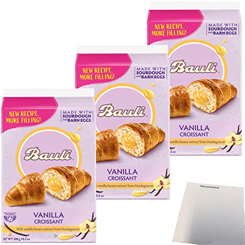 Bauli Capriccio alla Crema Croissants mit Vanillefüllung 3er Pack (3x300g Packung) + usy Block von usy