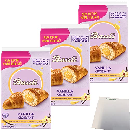 Bauli Capriccio alla Crema Croissants mit Vanillefüllung 3er Pack (3x300g Packung) + usy Block von usy