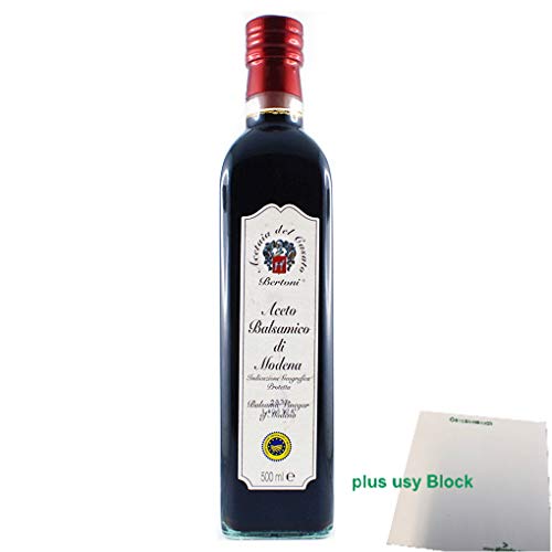 Bertoni Aceto Balsamico "Di Modena" IGP (500ml Flasche) + usy Block von usy