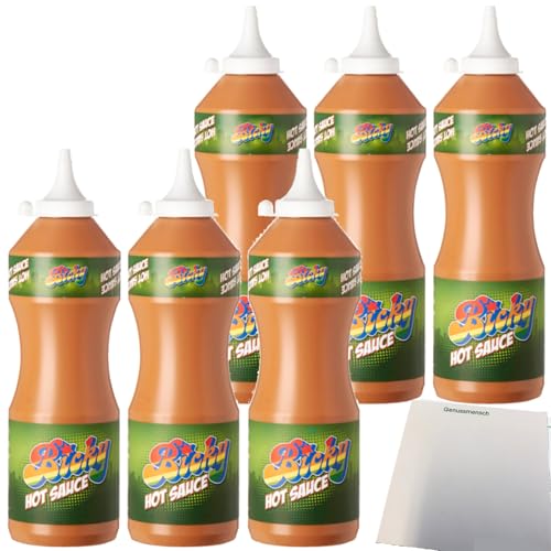 Bicky Hot Sauce scharfe Soße 6er Pack (6x840ml Flasche) + usy Block von usy