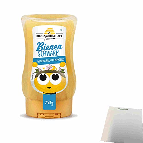 Bienenwirtschaft Meissen Bienenschwarm Gebirgsblütenhonig (1x250g Flasche) + usy Block von usy