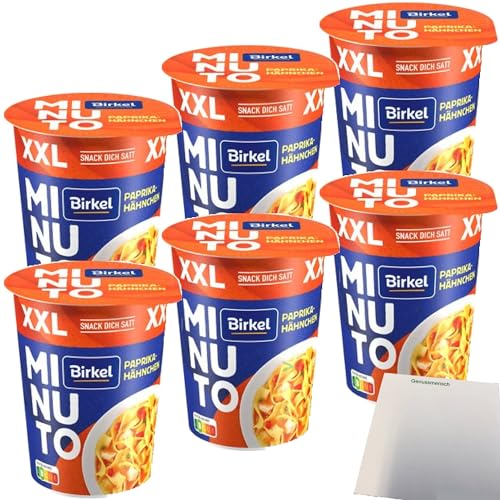 Birkel Minuto XXL Paprika-Hähnchen-Topf 6er Pack (6x82g Packung) + usy Block von usy