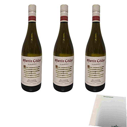 Bodegas Martin Codax Albarino Rias Baixas 12,5% vol 3er Pack (3x0,75l Flasche Weißwein) + usy Block von usy