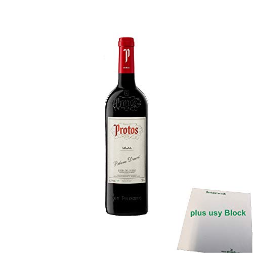 Bodegas Protos Roble rot 14,5% (0,75l Flasche) + usy Block von usy