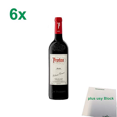 Bodegas Protos Roble rot 14,5% 6er Pack (6x0,75l Flasche) + usy Block von usy