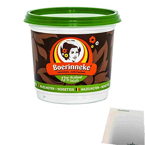 Boerinneke Chocopasta 13% Hazelnoot Noisette Aufstrich (400g Becher) + usy Block von usy
