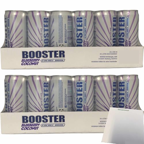 Booster Energy Drink Blueberry-Coconut DPG 2er Pack (48x330ml Dose) + usy Block von usy