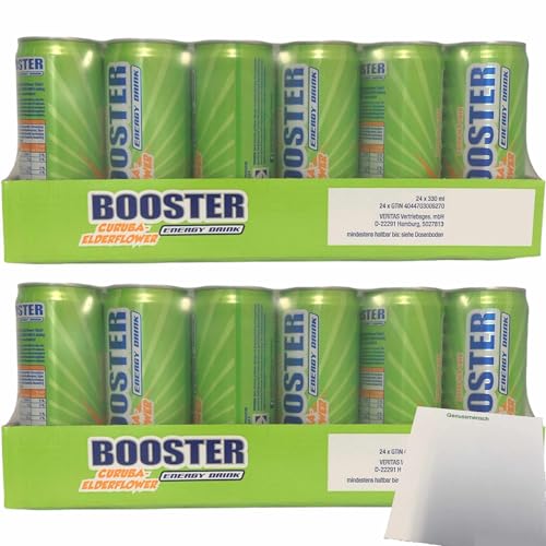 Booster Energy Drink Curuba-Holunderblüte DPG 2er Pack (48x330ml Dose) + usy Block von usy