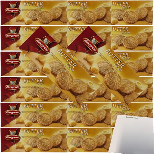 Borggreve Buttertaler Meisterliches Buttergebäck mit Kristallzucker bestreut VPE (24x200g Packung) + usy Block von usy