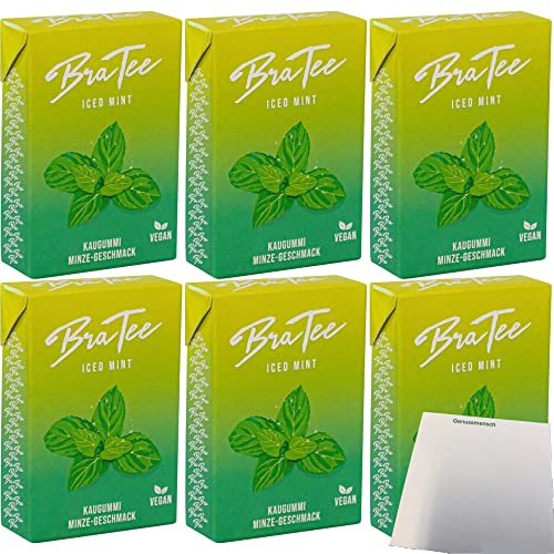 BraTee Kaugummi Iced Mint 6er Pack (6x23,5g Packung) + usy Block von usy