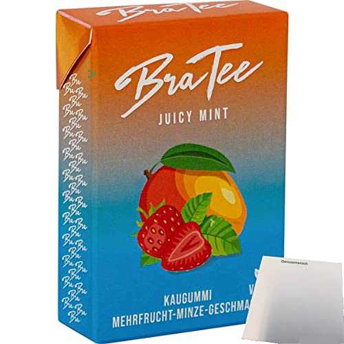 BraTee Kaugummi Juicy Mint (23,5g Packung) + usy Block von usy