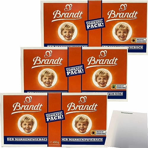 Brandt Markenzwieback der praktische Vorrats-Pack 3er Pack (3x450g Packung) + usy Block von usy