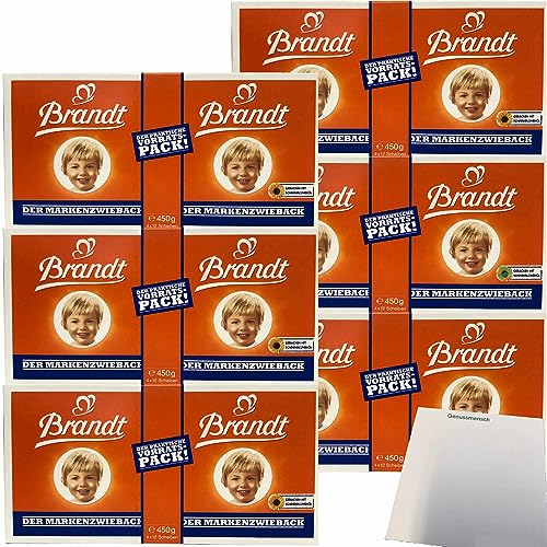 Brandt Markenzwieback der praktische Vorrats-Pack 6er Pack (6x450g Packung) +usy Block von usy