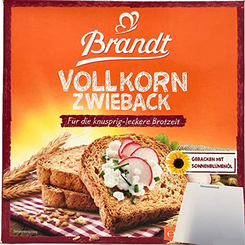 Brandt Vollkorn Zwieback knuspriger Genuss (225g Packung) + usy Block von usy