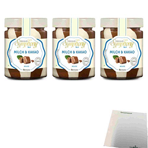 Brinkers Chocolate Symphony No 4 Mousse Milch & Schokolade 3er Pack (3x210g Glas) + usy Block von usy