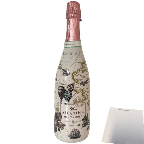 Bubbles Alma Atlantica Schaumwein Mencia Rose 7% Vol. (0,75L Flasche) + usy Block von usy