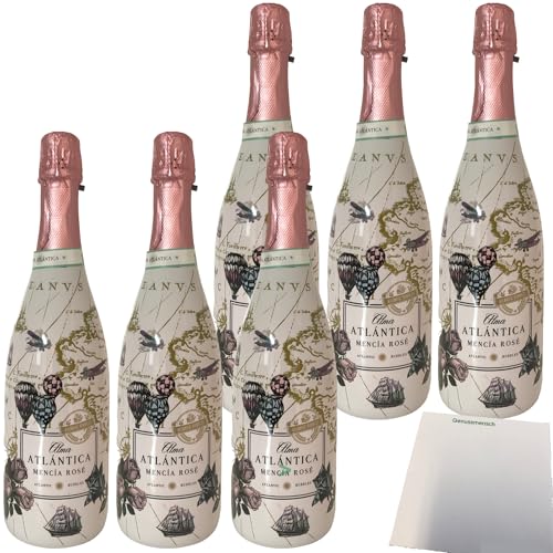 Bubbles Alma Atlantica Schaumwein Mencia Rose 7% Vol. 6er Pack (6x0,75L Flasche) + usy Block von usy