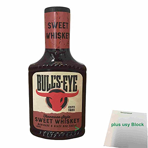 Bull's Eye Sweet Whiskey Marinade & Glaze BBQ-Sauce (300ml Flasche) + usy Block von usy