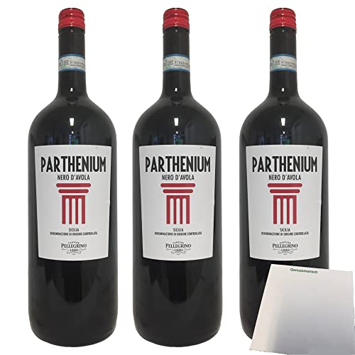 Cantine Pellegrino Parthenium "Nero D´Avola Sicilia 3er Pack (3x1,5L Flasche) + usy Block von usy