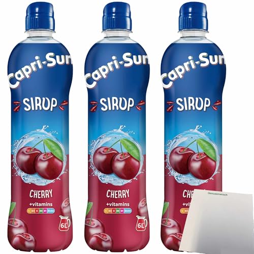 Capri Sun Sirup Kirsche + vitamins 3er Pack (3x600ml Flasche) + usy Block von usy