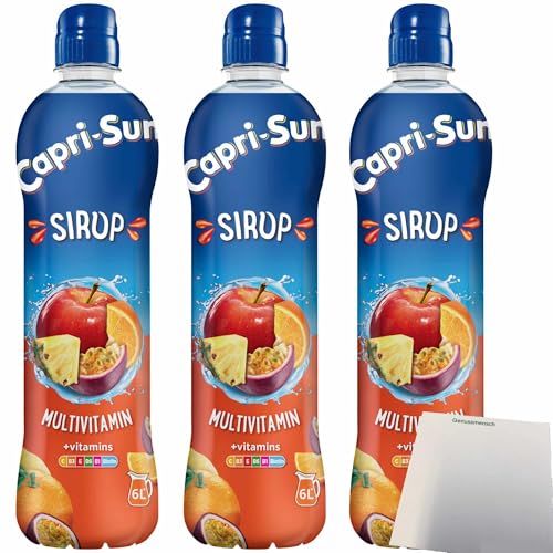 Capri Sun Sirup Multivitamin + vitamins 3er Pack (3x600ml Flasche) + usy Block von usy
