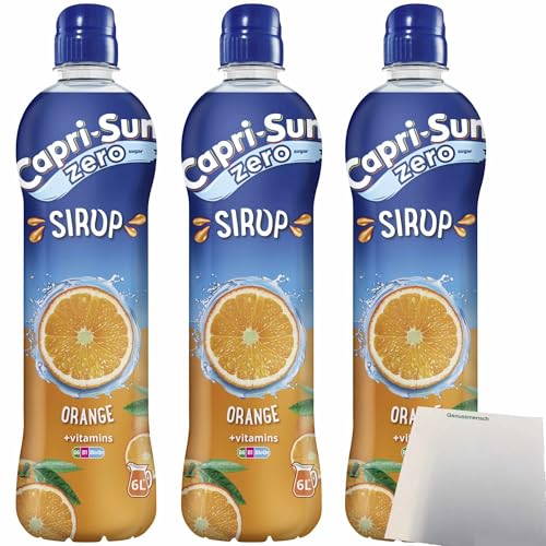 Capri Sun Sirup Orange + vitamins ZERO 3er Pack (3x600ml Flasche) + usy Block von usy