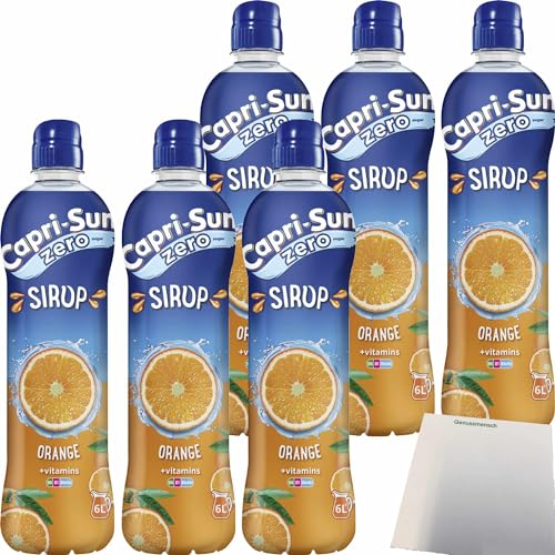 Capri Sun Sirup Orange + vitamins ZERO 6er Pack (6x600ml Flasche) + usy Block von usy
