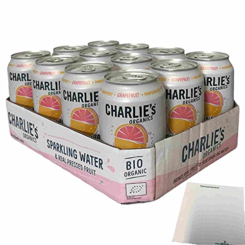 Charlie's Organics Sparkling Water Grapefruit (12x330ml Dose NL EINWEG) + usy Block von usy