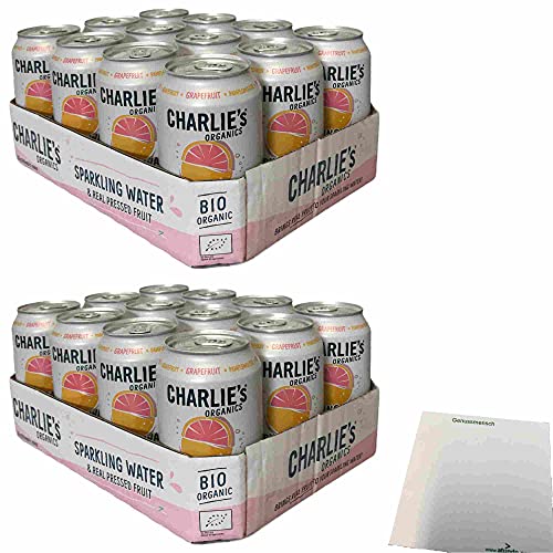 Charlie's Organics Sparkling Water Grapefruit 2er Pack (24x330ml Dose NL EINWEG) + usy Block von usy