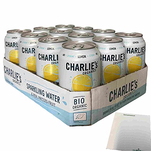 Charlie's Organics Sparkling Water Lemon (12x330ml Dose NL EINWEG) + usy Block von usy